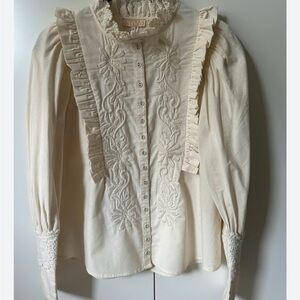 byTiMo Winter Long Sleeve Blouse in Offwhite at